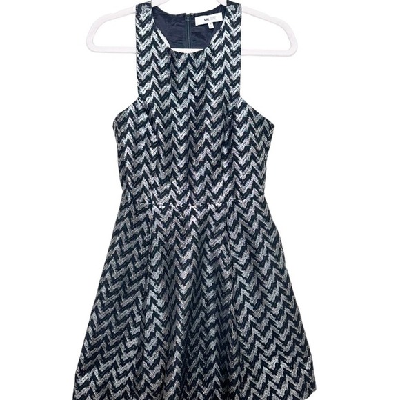 Likely Size 4 Silver Black Printed Sleeveless Mini Dress - Picture 7 of 11